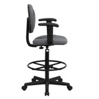 Chaise de bureau sur roulettes en tissu noir/bordeaux/gris/bleu marine avec accoudoirs réglables – Simple