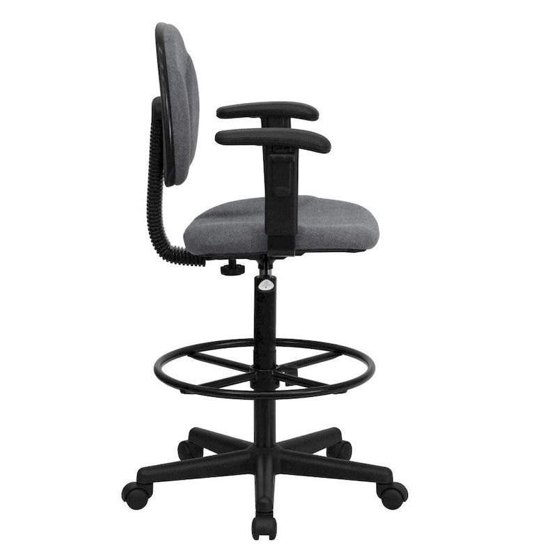 Chaise de bureau sur roulettes en tissu noir/bordeaux/gris/bleu marine avec accoudoirs réglables – Simple