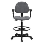 Chaise de bureau sur roulettes en tissu noir/bordeaux/gris/bleu marine avec accoudoirs réglables – Simple