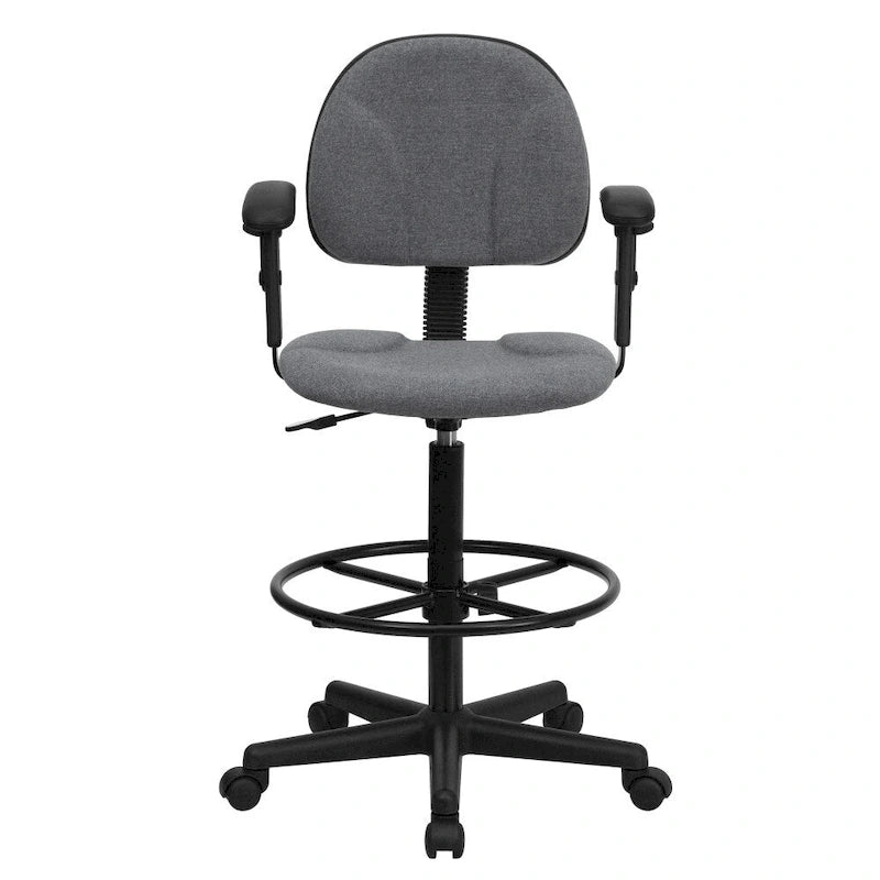 Chaise de bureau sur roulettes en tissu noir/bordeaux/gris/bleu marine avec accoudoirs réglables – Simple
