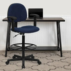 Chaise de bureau sur roulettes en tissu noir/bordeaux/gris/bleu marine avec accoudoirs réglables – Simple