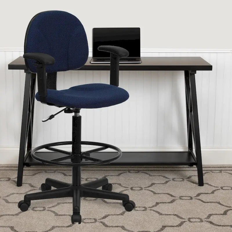 Chaise de bureau sur roulettes en tissu noir/bordeaux/gris/bleu marine avec accoudoirs réglables – Simple