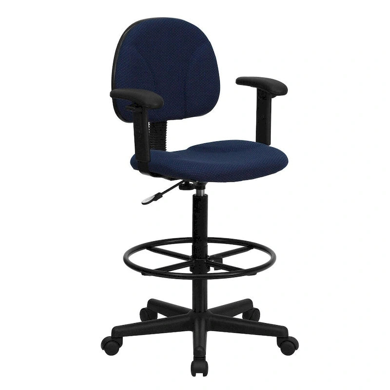Chaise de bureau sur roulettes en tissu noir/bordeaux/gris/bleu marine avec accoudoirs réglables – Simple