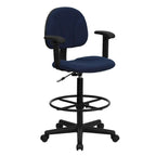Chaise de bureau sur roulettes en tissu noir/bordeaux/gris/bleu marine avec accoudoirs réglables – Simple