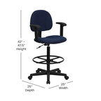 Chaise de bureau sur roulettes en tissu noir/bordeaux/gris/bleu marine avec accoudoirs réglables – Simple