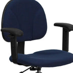 Chaise de bureau sur roulettes en tissu noir/bordeaux/gris/bleu marine avec accoudoirs réglables – Simple