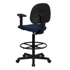Chaise de bureau sur roulettes en tissu noir/bordeaux/gris/bleu marine avec accoudoirs réglables – Simple