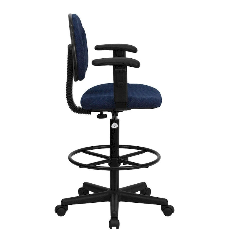 Chaise de bureau sur roulettes en tissu noir/bordeaux/gris/bleu marine avec accoudoirs réglables – Simple