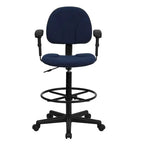 Chaise de bureau sur roulettes en tissu noir/bordeaux/gris/bleu marine avec accoudoirs réglables – Simple