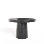 Table à manger ronde en béton noir avec pied central – 4 places