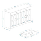 Buffet de ferme blanc avec 2 tiroirs et 4 portes – Simple