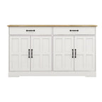 Buffet de ferme blanc avec 2 tiroirs et 4 portes – Simple