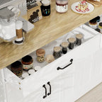 Buffet de ferme blanc avec 2 tiroirs et 4 portes – Simple