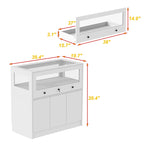 Vitrine blanche avec plateau en verre trempé et rangement verrouillable – Pour 1 personne