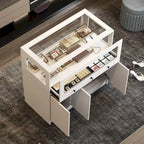 Vitrine blanche avec plateau en verre trempé et rangement verrouillable – Pour 1 personne