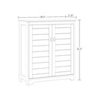Meuble de rangement bas 2 portes en MDF peint blanc avec portes persiennes et étagères réglables – Simple