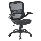 Fauteuil de bureau de direction en maille grise/noire avec support lombaire et réglage pneumatique de la hauteur – Unité