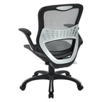 Fauteuil de bureau de direction en maille grise/noire avec support lombaire et réglage pneumatique de la hauteur – Unité