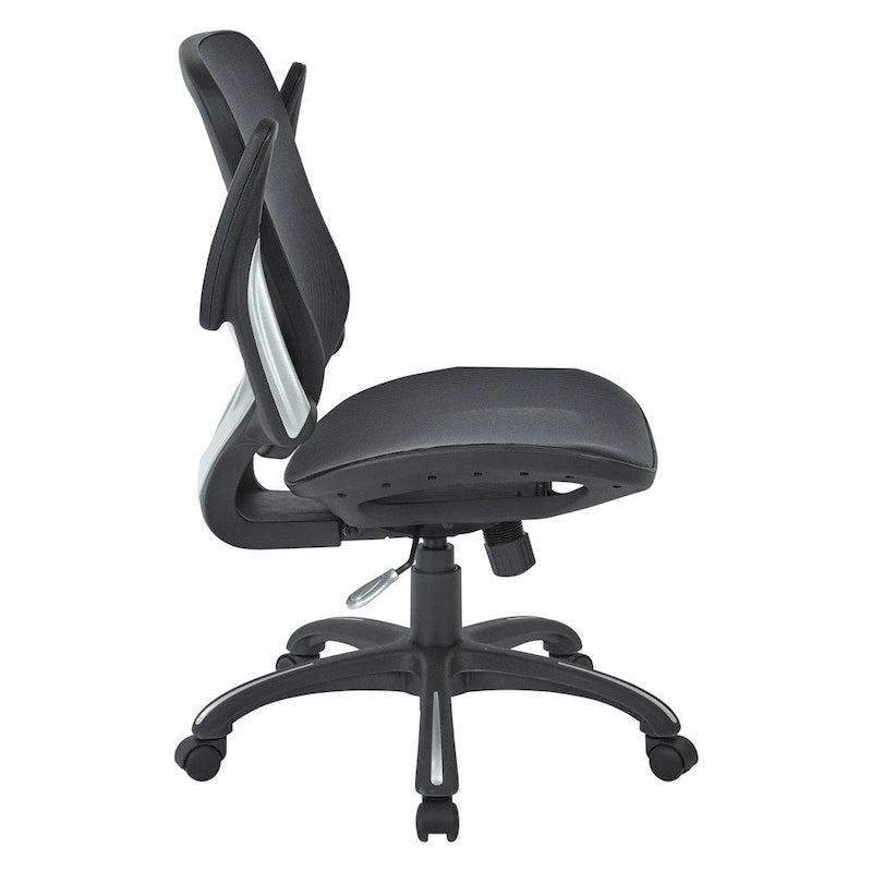 Fauteuil de bureau de direction en maille grise/noire avec support lombaire et réglage pneumatique de la hauteur – Unité