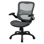 Fauteuil de bureau de direction en maille grise/noire avec support lombaire et réglage pneumatique de la hauteur – Unité