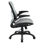 Fauteuil de bureau de direction en maille grise/noire avec support lombaire et réglage pneumatique de la hauteur – Unité