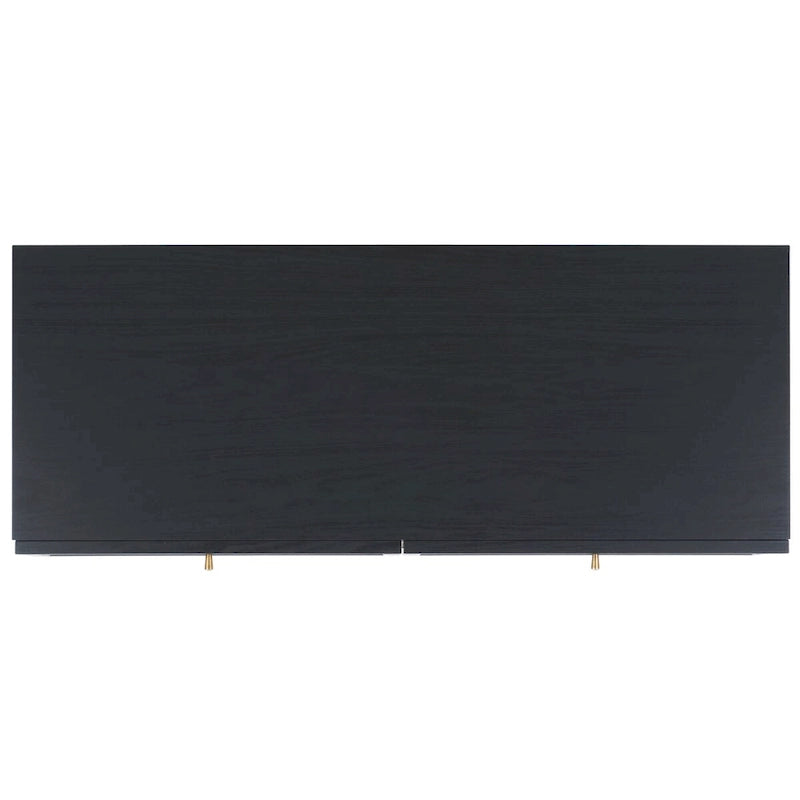 Commode à 6 tiroirs en cannage de rotin noir / blanc blanchi / noyer / chêne / noir vieilli avec poignées dorées – Simple