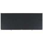 Commode à 6 tiroirs en cannage de rotin noir / blanc blanchi / noyer / chêne / noir vieilli avec poignées dorées – Simple