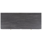 Commode à 6 tiroirs en cannage de rotin noir / blanc blanchi / noyer / chêne / noir vieilli avec poignées dorées – Simple