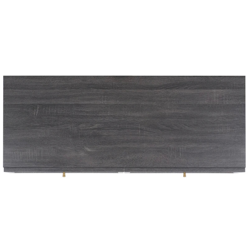 Commode à 6 tiroirs en cannage de rotin noir / blanc blanchi / noyer / chêne / noir vieilli avec poignées dorées – Simple