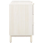 Commode à 6 tiroirs en cannage de rotin noir / blanc blanchi / noyer / chêne / noir vieilli avec poignées dorées – Simple